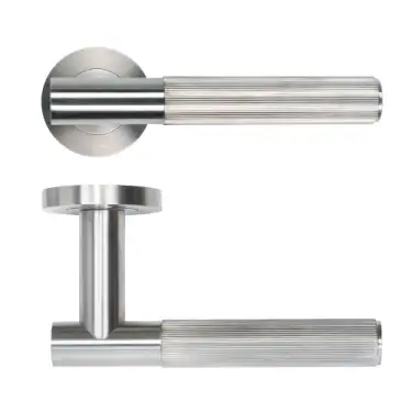 Click Here To Enlarge This Photo Of RT070SS - Zoo Hardware Rosso Tecnica 'Idro' Lever on Round Rose - Satin Stainless Steel