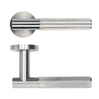 RT070SS - Zoo Hardware Rosso Tecnica 'Idro' Lever on Round Rose - Satin Stainless Steel