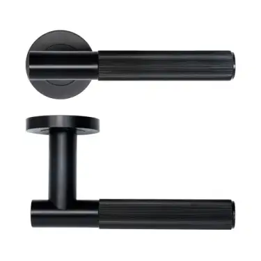 Click Here To Enlarge This Photo Of RT070PVDBLK - Zoo Hardware Rosso Tecnica 'Idro' Lever on Round Rose - PVD Black