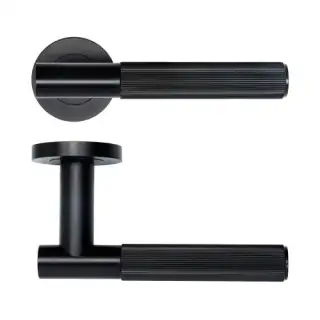 RT070PVDBLK - Zoo Hardware Rosso Tecnica 'Idro' Lever on Round Rose - PVD Black