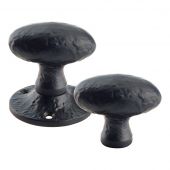 FF416R - Zoo Hardware Foxcote Foundries Oval Rim Knobs (Unsprung) Black Antique