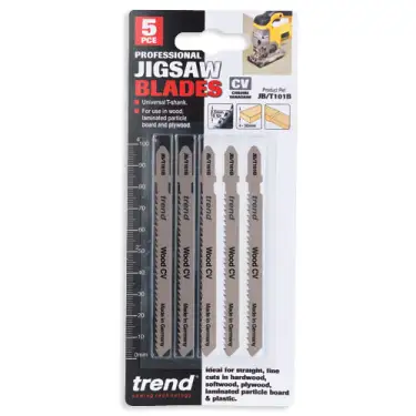 Click Here To Enlarge This Photo Of Trend JB&sol;T101B Jigsaw Blades 100mm x 2&period;5mm CV Up-Cut &lpar;5 Pack&rpar;