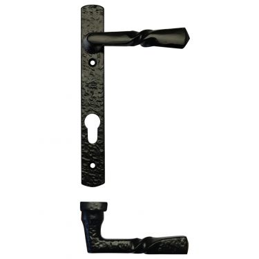 Click Here To Enlarge This Photo Of FF45 - Zoo Hardware Foxcote Foundries Narrow Style Multi-Point Handles (Black Antique) 92mm Centres - 122mm Screw Centres