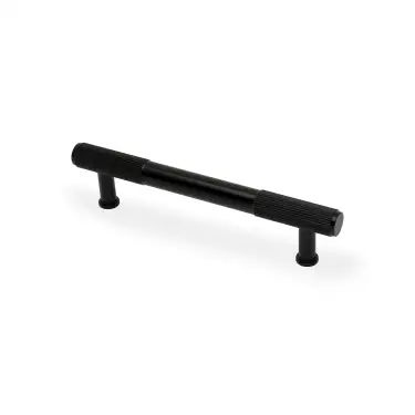 Click Here To Enlarge This Photo Of AW854R-128-BL - Alexander & Wilks Washington Reeded End Cabinet Pull 128mm c&sol;c - Black
