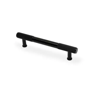 AW854R-128-BL - Alexander & Wilks Washington Reeded End Cabinet Pull 128mm c&sol;c - Black