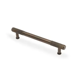 AW854R-160-AB - Alexander & Wilks Washington Reeded End Cabinet Pull 160mm c&sol;c - Antique Brass