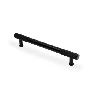 AW854R-160-BL - Alexander & Wilks Washington Reeded End Cabinet Pull 160mm c&sol;c - Black