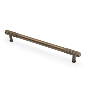 Click Here To Enlarge This Photo Of AW854R-224-AB - Alexander & Wilks Washington Reeded End Cabinet Pull 224mm c&sol;c - Antique Brass