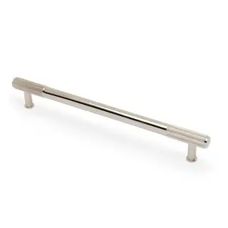 AW854R-224-PNPVD - Alexander & Wilks Washington Reeded End Cabinet Pull 224mm c&sol;c - Polished Nickel PVD