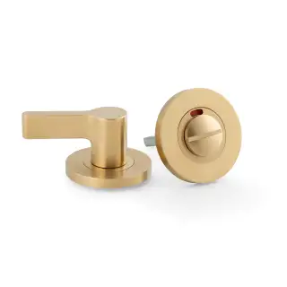AW799SBPVD - Alexander & Wilks Disabled Thumbturn and Emergency Release with Indicator on 50mm x 6mm Rose - Satin Brass PVD
