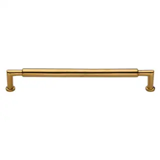 C0319 203-ULB Heritage Brass Cabinet Pull Bauhaus Round Design 203mm CTC Unlacquered Brass Finish
