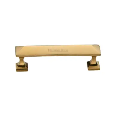 Click Here To Enlarge This Photo Of C2231 96-ULB Heritage Brass Cabinet Pull Pyramid Design 96mm CTC Unlacquered Brass Finish