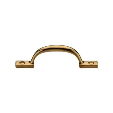 Click Here To Enlarge This Photo Of V1090 102-ULB Heritage Brass Pull Handle Russell Design 102mm Unlacquered Brass finish