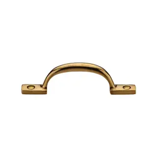 V1090 102-ULB Heritage Brass Pull Handle Russell Design 102mm Unlacquered Brass finish