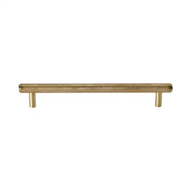 Click Here To Enlarge This Photo Of V4458 160-ULB Heritage Brass Cabinet Pull Knurled Design 160mm CTC Unlacquered Brass finish