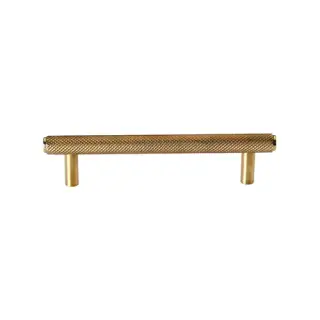 V4458 96-ULB Heritage Brass Cabinet Pull Knurled Design 96mm CTC Unlacquered Brass finish