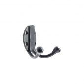FF71PCB - Zoo Hardware Foxcote Foundries Double Robe Hook - Black Antique