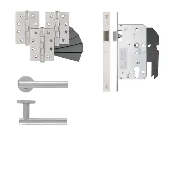 Click Here To Enlarge This Photo Of Eclipse 24435 T Bar Lever Latch DIN Door Pack - Satin Stainless Steel