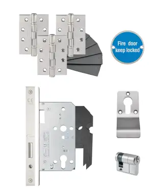 Click Here To Enlarge This Photo Of Eclipse 24484 Commercial Single Riser Heavy Duty DIN Door Pack - Satin Stainless Steel