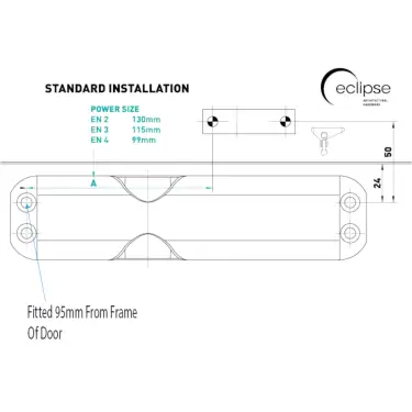 Click Here To Enlarge This Photo Of Eclipse 28836 83 Series Adjustable Size 2-4 Overhead Door Closer - Polished Brass