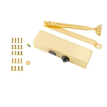 Click Here To Enlarge This Photo Of Eclipse 28981 93 Series Adjustable Size 2-4 Overhead Door Closer with Backcheck - Satin Brass