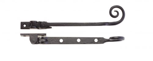 Click Here To Enlarge This Photo Of FF90A - Zoo Hardware Foxcote Foundries Curly Tail Casement Stay - 8" Black Antique