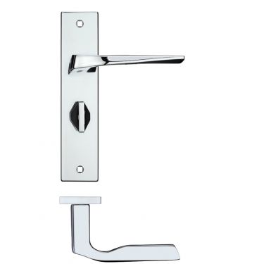 Click Here To Enlarge This Photo Of RM093CP - Zoo Hardware Rosso Maniglie 'Lyra' Lever Bathroom (57mm c/c) on Backplate (190x42mm) Polished Chrome