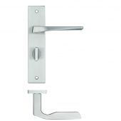 RM093SC - Zoo Hardware Rosso Maniglie 'Lyra' Lever Bathroom (57mm c/c) on Backplate (190x42mm) Satin Chrome