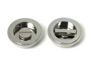52513 From The Anvil Polished Marine SS &lpar;316&rpar; 60mm Art Deco Round Pull - Privacy Set