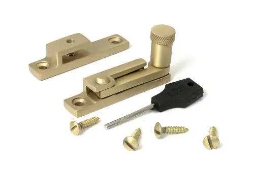 Click Here To Enlarge This Photo Of 52361 From The Anvil Satin Brass Brompton Quadrant Fastener - Narrow