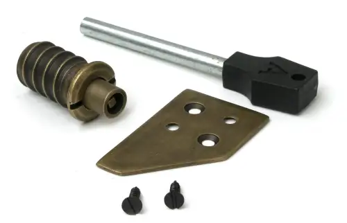 Click Here To Enlarge This Photo Of 52399 From The Anvil Burnished Brass Flush Sash Stop with Key
