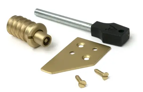 Click Here To Enlarge This Photo Of 52400 From The Anvil Satin Brass Flush Sash Stop with Key