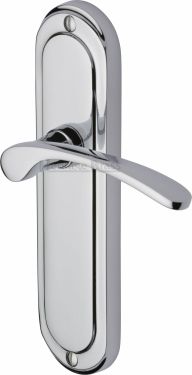 Click Here To Enlarge This Photo Of AMB6210-PC Heritage Brass Door Handle Lever Latch Ambassador Design Polished Chrome Finish