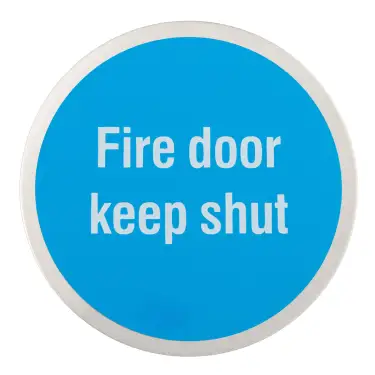 Click Here To Enlarge This Photo Of Eclipse 34756 Satin Stainless Steel 76mm 'Fire Door Keep Shut' Symbol &lpar;Self Adhesive&rpar;