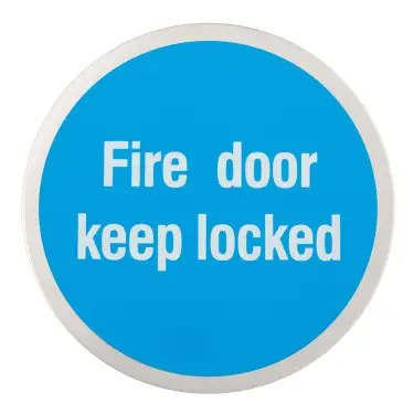Click Here To Enlarge This Photo Of Eclipse 34757 Satin Stainless Steel 76mm 'Fire Door Keep Locked' Symbol &lpar;Self Adhesive&rpar;