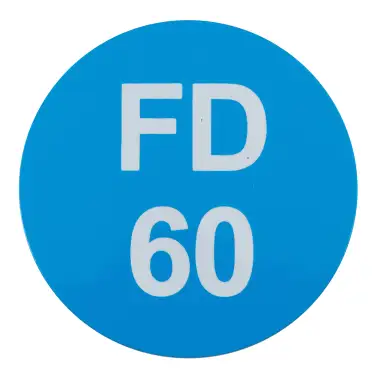Click Here To Enlarge This Photo Of Eclipse 34760 Satin Stainless Steel 50mm 'FD60' Sign &lpar;Self Adhesive&rpar;