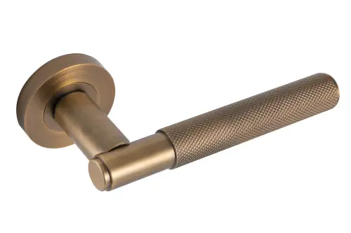 Click Here To Enlarge This Photo Of Eclipse 63237 Matt Antique Brass Knurled Lever on Round Rose Set &lpar;Insignia Range&rpar;