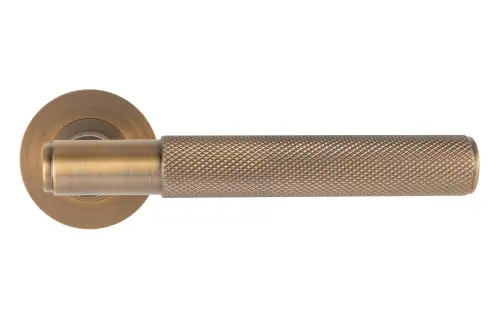 Click Here To Enlarge This Photo Of Eclipse 63237 Matt Antique Brass Knurled Lever on Round Rose Set &lpar;Insignia Range&rpar;