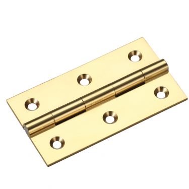Click Here To Enlarge This Photo Of TDF115PB - Zoo Hardware Solid Drawn Brass Butt Hinges - 75 x 41 x 2mm Polished Brass
