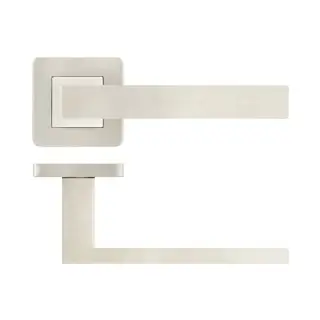 JSS280 Frelan Hardware Sirius Door Handles on Square Rose Grade 304 Satin Stainless Steel