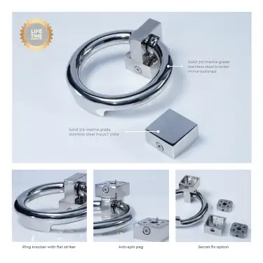 Click Here To Enlarge This Photo Of BLU Performance Ring Door Knocker&comma; 316 Polished Stainless Steel &lpar;DKB250-PSS&rpar;