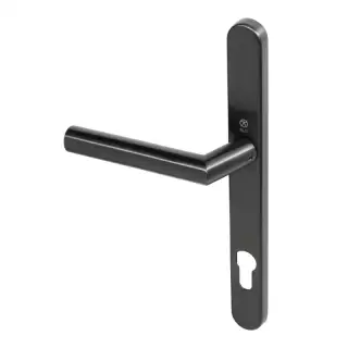 BLU Performance Angled Lever Door Handle on Backplate Set &lpar;92mm c&sol;c&rpar; 316 Stainless Steel in a PVD Satin Black Finish &lpar;AML096-PBK&rpar;