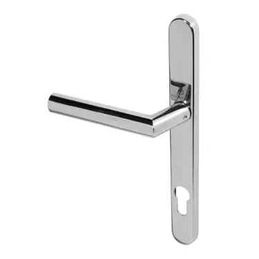 Click Here To Enlarge This Photo Of BLU Performance Angled Lever Door Handle on Backplate Set &lpar;92mm c&sol;c&rpar; 316 Polished Stainless Steel &lpar;AML096-PSS&rpar;