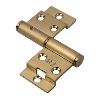 BLU Performance Tritus Flush Lift Off Butt Hinge &lpar;Right Hand&rpar; 77&period;2 x 45&period;8 x 2&period;5mm&comma; 316 Stainless Steel in a PVD Satin Brass Finish Finish &lpar;FH70-RH-PSB&rpar;