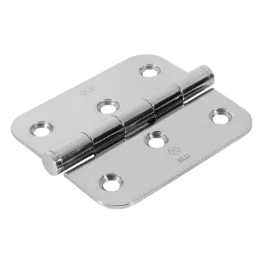 Click Here To Enlarge This Photo Of BLU Performance Slim Knuckle Door and Window Hinge Radius Corner&comma; 76 x 66 x 2mm&comma; 316 Polished Stainless Steel &lpar;HY3R-PSS&rpar;
