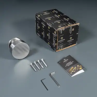 Click Here To Enlarge This Photo Of BLU Performance 63mm Diameter Secret Fix Centre Door Knob&comma; 316 Satin Stainless Steel &lpar;KM163-SF-SSS&rpar;