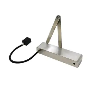 TS7&period;004&period;SSS BOSS Door Controls EN&period;4 Satin Stainless Steel Univeral Electro-Magnetic &lpar;Hold Open&sol;Swing Free&rpar; Overhead Door Closer