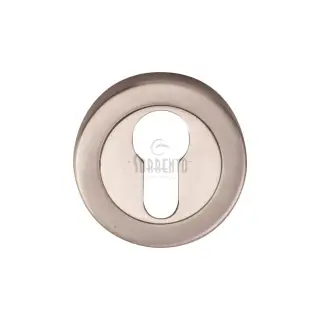 SC-0192-SNZ M&period;Marcus Sorrento Euro Profile Cylinder Escutcheon Satin Nickel on Zinc finish