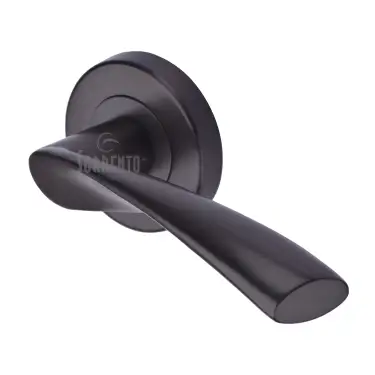 Click Here To Enlarge This Photo Of SC-2042-MBZ M&period;Marcus Sorrento Door Handle Lever Latch on Round Rose Treviso Design Matt Bronze on Zinc finish