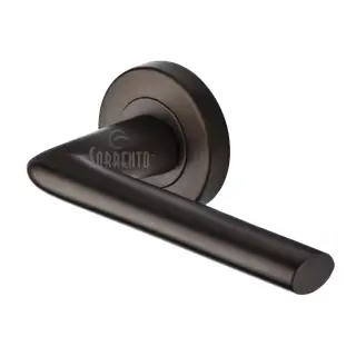 SC-2352-MBZ M&period;Marcus Sorrento Door Handle Lever Latch on Round Rose Lena Design Matt Bronze on Zinc finish